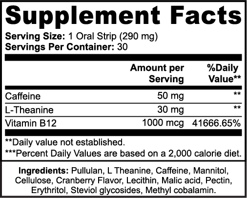 Energy Strips- Cranberry Flavor